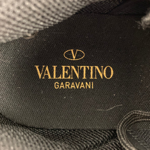 VALENTINO Size 10 Olive Black Camouflage Nylon Lace Up Sneakers