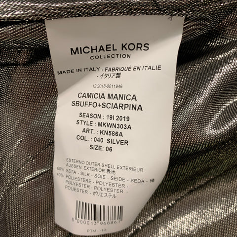 MICHAEL KORS COLLECTION Taille 2 Blouse métallisée en polyester et soie argentée