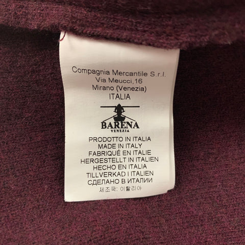 BARENA Taille 42 Manteau boutonné en laine texturée / polyamide bordeaux