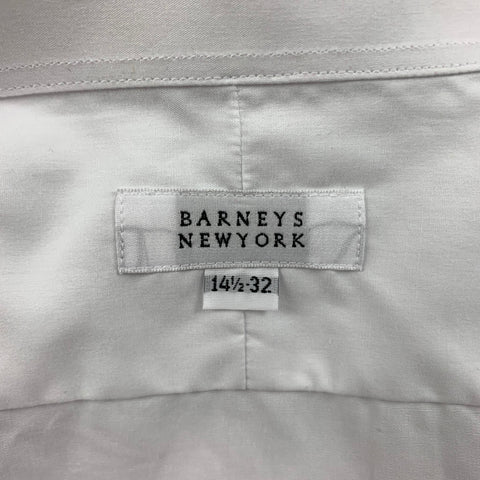 BARNEY'S NEW YORK Size M White Cotton Button Up Long Sleeve Shirt