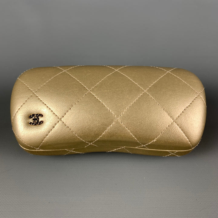 CHANEL Black Gold Metallic Acetate Camellia Bijou Sunglasses