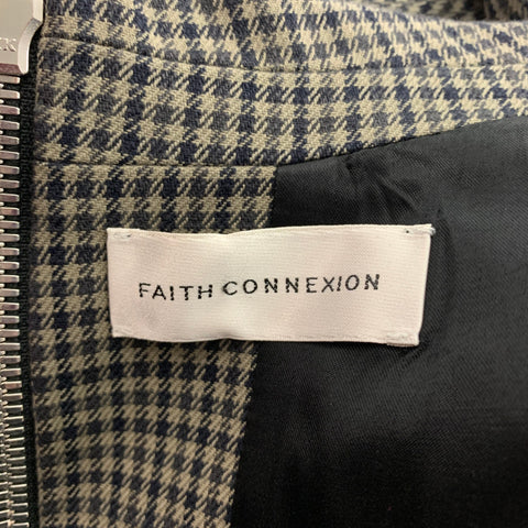FAITH CONNEXION Size XS Brown Taupe Houndstooth Cotton Jacket