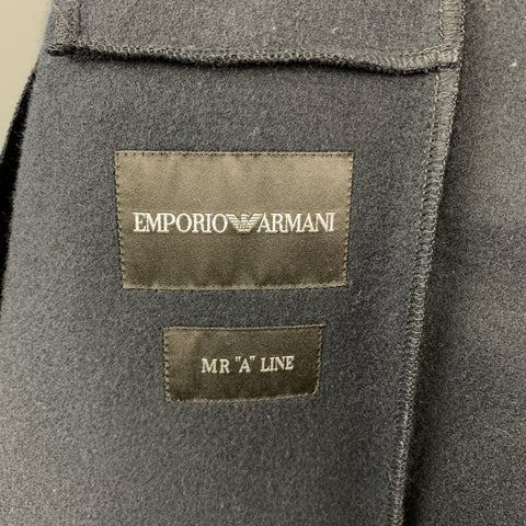 EMPORIO ARMANI Size 36 Navy Wool Bland Felt Notch Lapel Sport Coat
