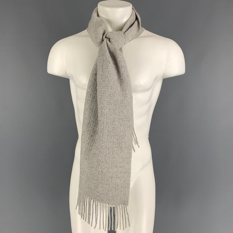 COLOMBO Light Gray Cashmere Fringe Scarf
