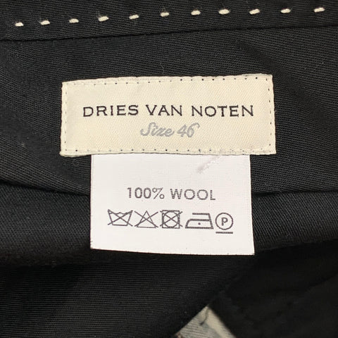 DRIES VAN NOTEN SS 20 Size 30 Black Tan Animal Print Wool Zip Fly Dress Pants