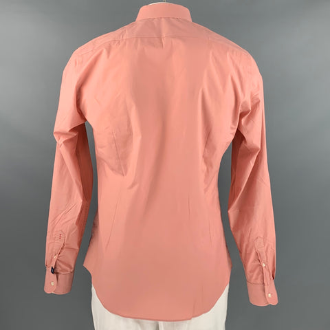 SCOTCH AND SODA Size XL Pink Cotton  Elastane Slim Fit Long Sleeve Shirt