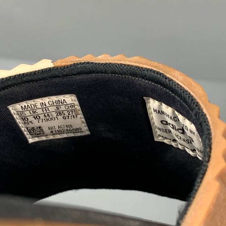 ALEXANDER WANG Size 10 Black Brown Color Block Rubber Sandals