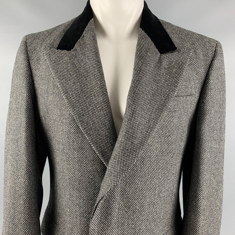 NORDSTROM Size M Black Grey Nailhead Wool Single Breasted Coat