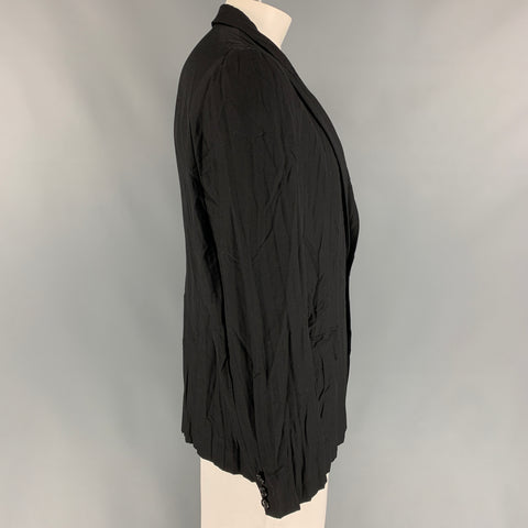 COMME des GARCONS HOMME PLUS Size L Black Wrinkled Wool / Mohair Jacket
