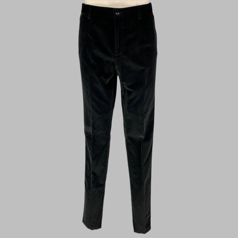 DOLCE & GABBANA Size 40 R Black Velvet Double Breasted 3 Piece Suit