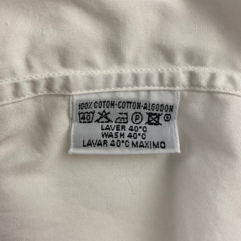 HERMES Size M White Cotton Button Up Long Sleeve Shirt