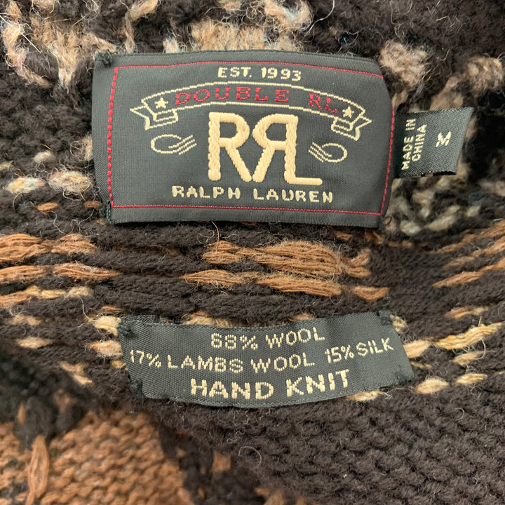RRL by RALPH LAUREN Size M Brown Knitted Wool / Silk Shawl Collar Jacket