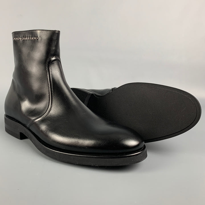 JOHN GALLIANO Size 8.5 Black Side Zipper Ankle Boots