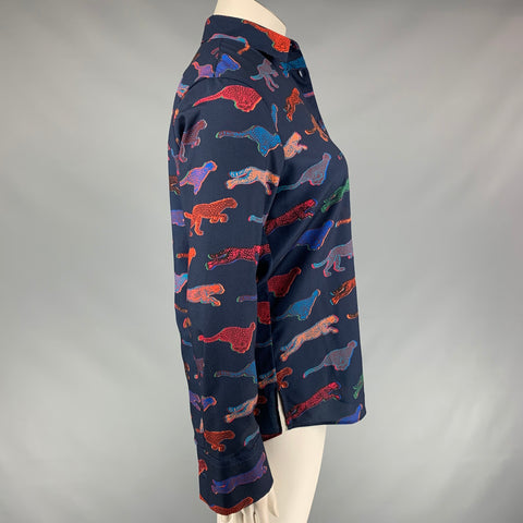 PS by PAUL SMITH Size 10 Multi-Color Print Polyester Leopard Blouse
