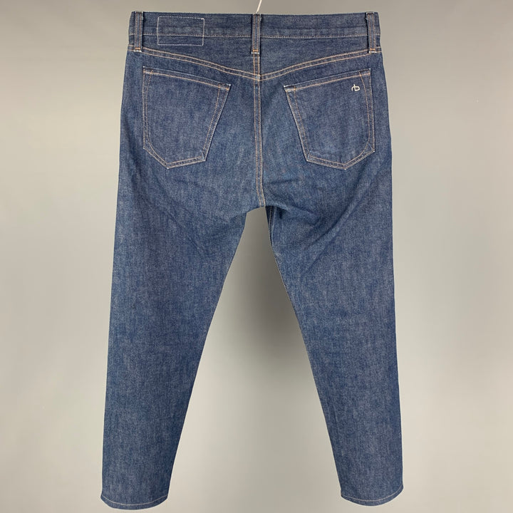 RAG & BONE Size 30 Blue Contrast Stitch Cotton Slim Jeans