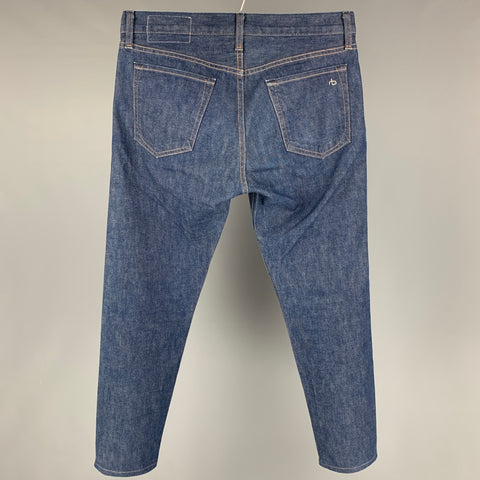 RAG & BONE Size 30 Blue Contrast Stitch Cotton Slim Jeans