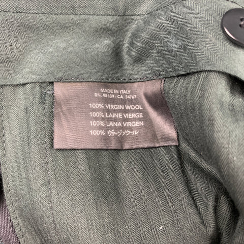 PRADA Size 32 Black & Grey Stripe Virgin Wool Button Fly Dress Pants