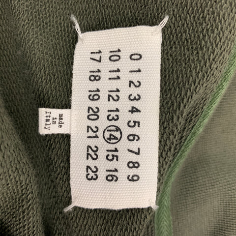 MAISON MARGIELA Size L Olive Cotton Half Zip Jacket