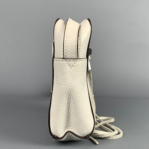 REBECCA MINKOFF White & Black Leather Cross Body Bag