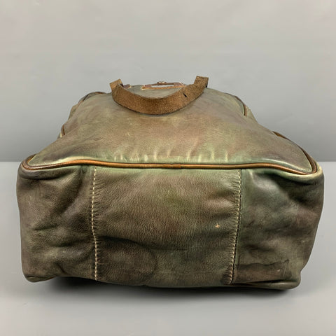 NUMERO 10 Grey Green Distressed Leather Bag