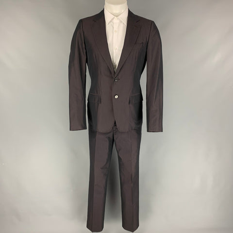 BURBERRY PRORSUM Spring 2008 Size 38 Regular Plum Stripe Cotton / Silk Suit