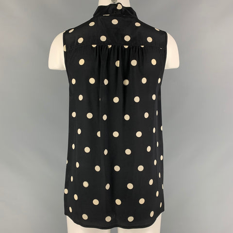 MARC by MARC JACOBS Talla 6 Blusa negra de lunares blanquecinos
