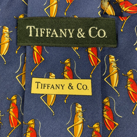 TIFFANY & CO. Blue Yellow Silk Tie