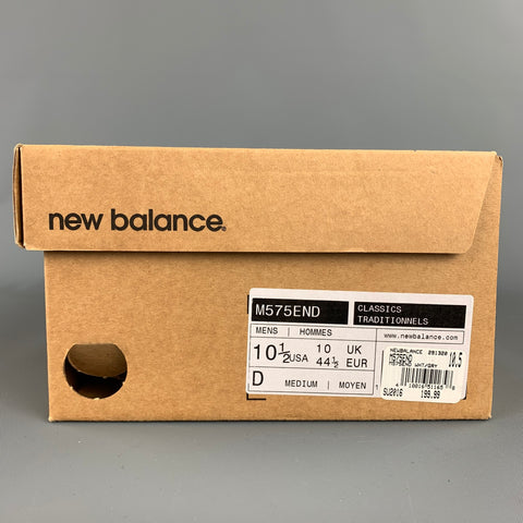NEW BALANCE 575 Classic Size 10.5 White Two Toned Leather Grey Sneakers