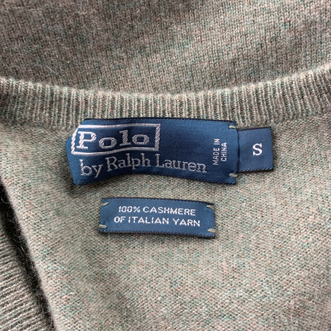 POLO by RALPH LAUREN Size S Olive Heather Cashmere V-Neck Sweater