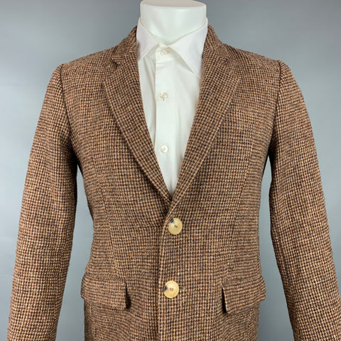 A.P.C. Size XS Brown Tweed Wool Notch Lapel Sport Coat