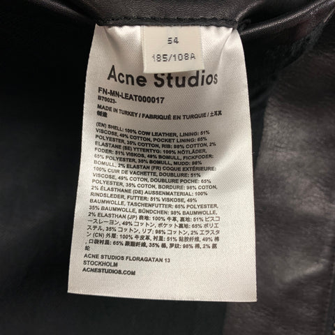 ACNE STUDIOS Size 44 Black Lazlo Leather Bomber Jacket