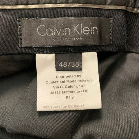 CALVIN KLEIN COLLECTION Taille 38 Smoking à revers en laine unie noire