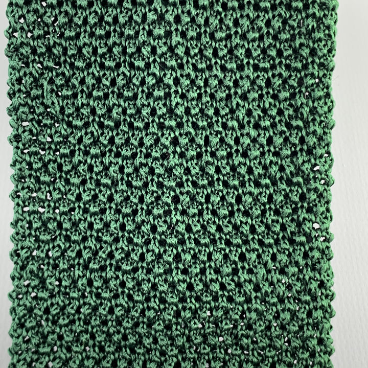 BUDD Forest Green Silk Textured Knit Tie
