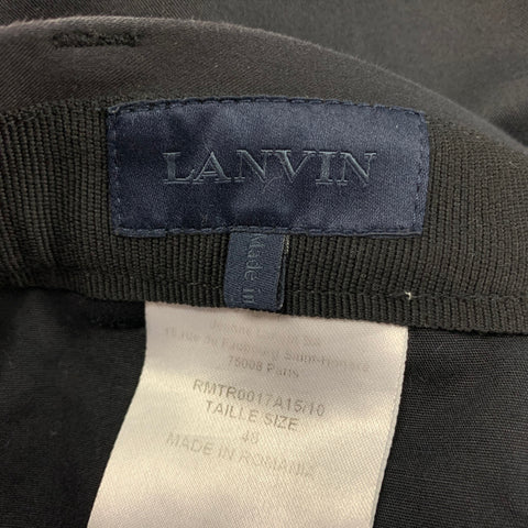 LANVIN Size 32 Black Cotton Blend Raw Edge Casual Pants