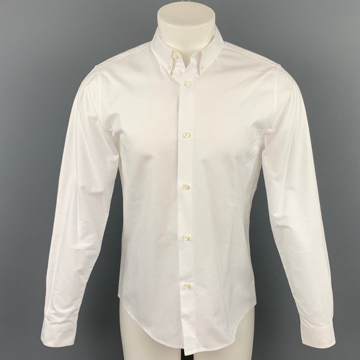 A.P.C. Size M White Cotton Button Down Long Sleeve Shirt
