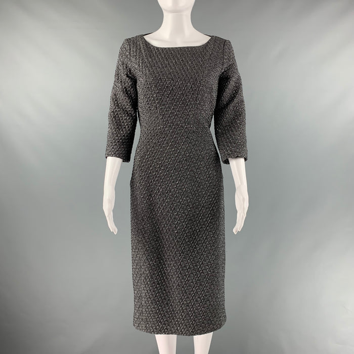 MICHAEL KORS COLLECTION  Size 6 Charcoal Polyamide Blend Metallic Shift Dress