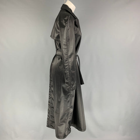 ARMANI COLLEZIONI Taille 6 Imperméable à ceinture en mélange de polyester noir