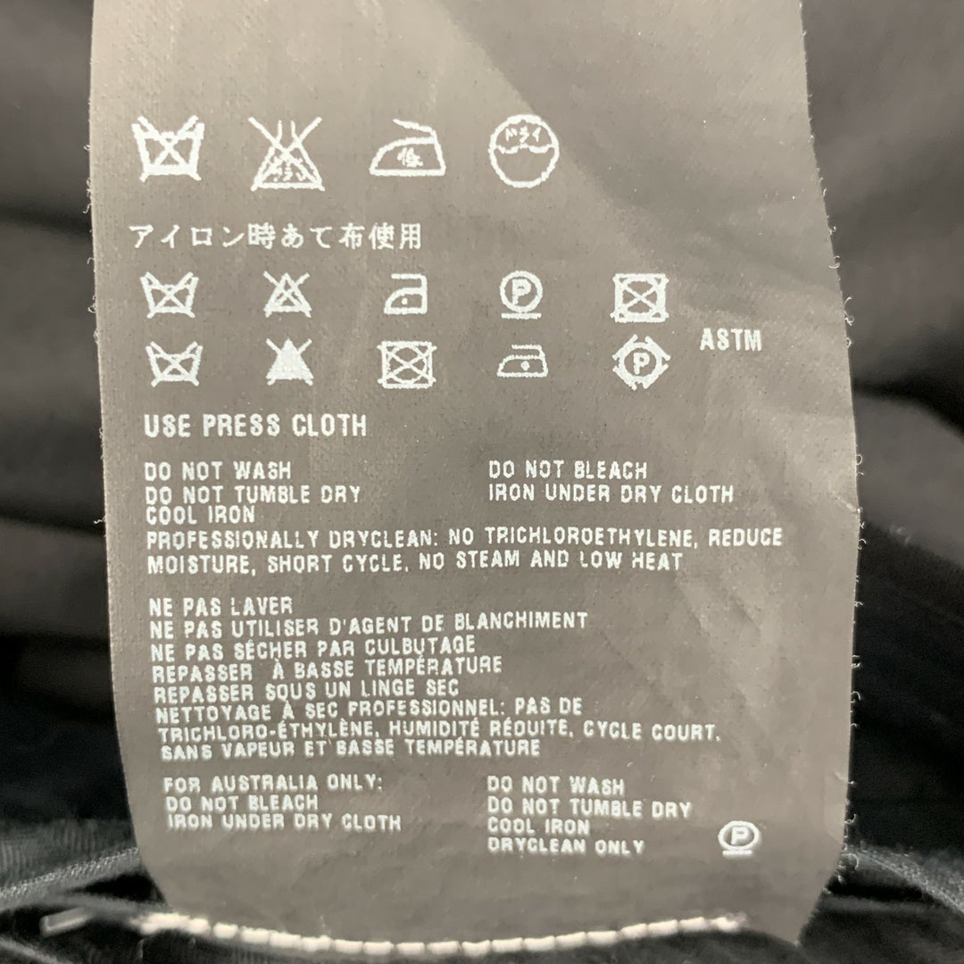 PRADA Talla 30 Pantalón de vestir negro de lana lisa con bragueta