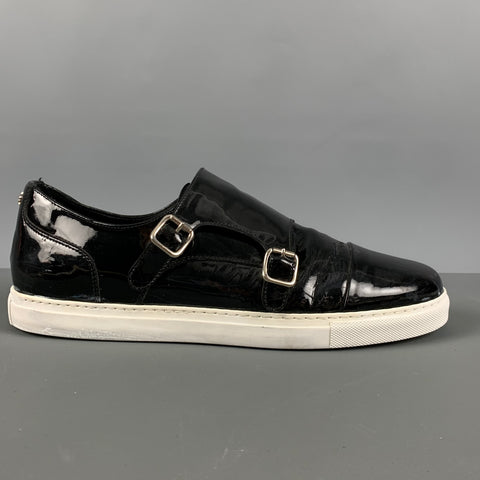 DSQUARED2 Size 10 Black Double Monk Strap Sneakers