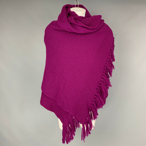 Y's by YOHJI YAMAMOTO Purple Knitted Wool Nylon 146"  Oversized Fringe Scarf