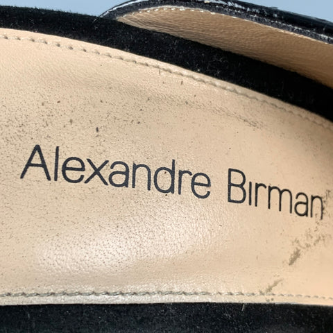 ALEXANDRE BIRMAN Size 8.5 Black Suede Embossed Patent Leather Cutout Boots
