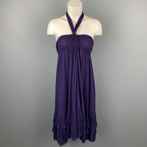 JEAN PAUL GAULTIER Taille M Robe de cocktail en tulle polimide violet aubergine