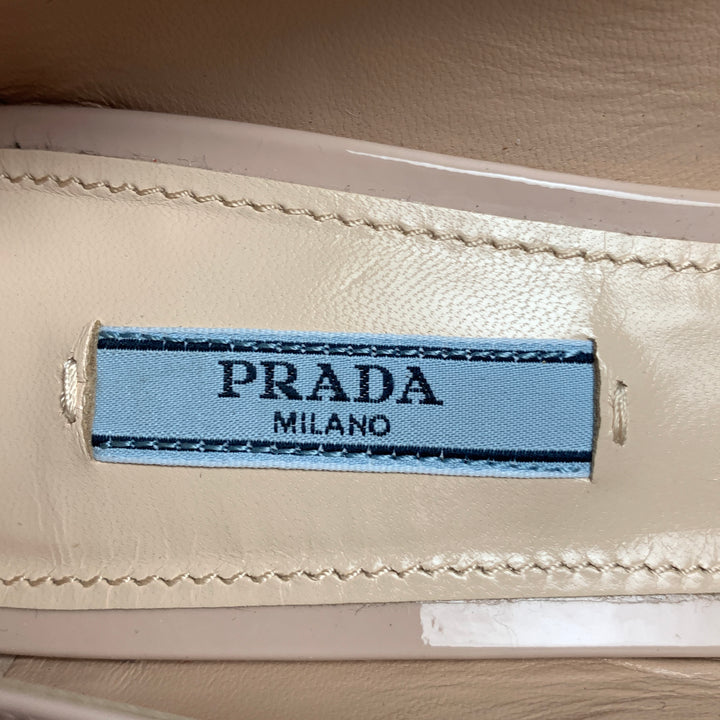 PRADA Size 8.5 Nude Patent Leather Vernice Pumps