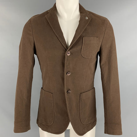 MANUEL RITZ Taille 38 Veste simple boutonnage en coton élasthanne marron