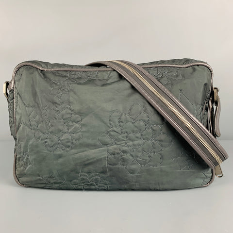 STELLA McCARTNEY Grey Embroidered Nylon Cross Body Handbag
