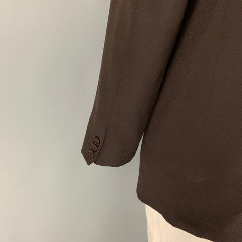 ARMANI COLLEZIONI Size 44 Long Brown Cashmere Notch Lapel Sport Coat