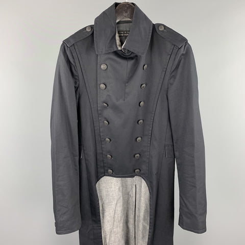 RAG & BONE Size 36 Black Cotton Double Breasted Tails Coat