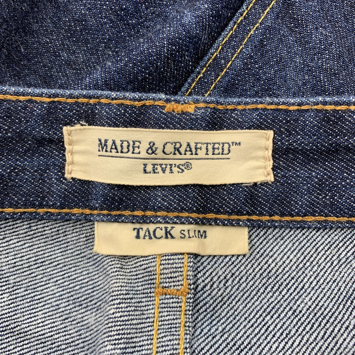 LEVI'S MADE &amp; CRAFTED Taille 32 Indigo Contrast Stitch Denim Zip Fly Jeans