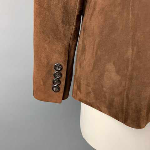 RALPH LAUREN Black Label Taille 10 Veste d'équitation en daim marron