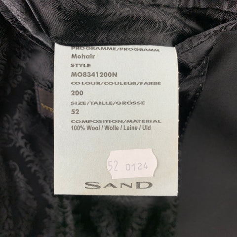 SAND Taille 42 Costume à revers cranté en laine noire régulière